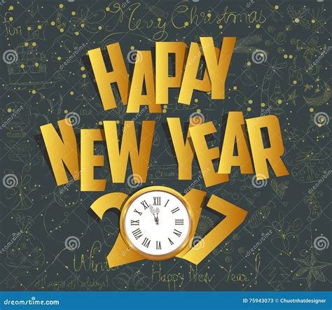 新年好2017年海报 向量例证. 插画 包括有 标签, 欢乐, 日历, 星形, 雪花, 抽象, 当事人, 书法 - 79321346