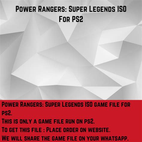 Power Rangers: Super Legends ISO File For Sony Playstation 2