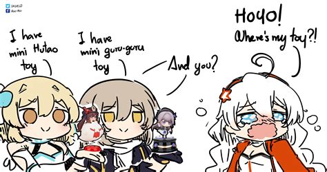 lumine, hu tao, trailblazer, stelle, boo tao, and 3 more (genshin impact and 4 more) drawn by ...