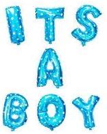 Rozi Decoration ITS A BOY Foil Balloon Set- Pack of 7 Letters- Blue ...
