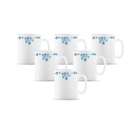 La Opala Diva, Opal Glass Coffee Mug Set Cylinder Medium 6 pcs, Aster ...