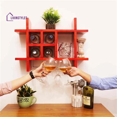 Eduard Wooden Wine Rack - Red – LivIn Styles