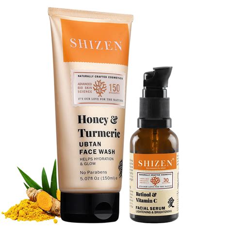 SHIZEN Honey Turmeric Ubtan Face Wash (150 ml) With Retinol & Vitamin C ...