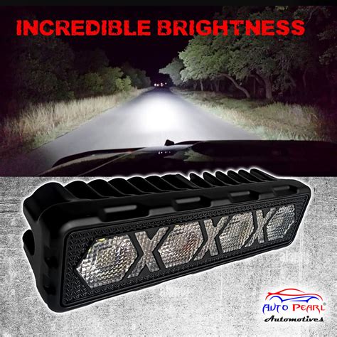 Auto Pearl 6 Inch Auxiliary 6Led Light Bar White, Yellow and Yellow Bl ...