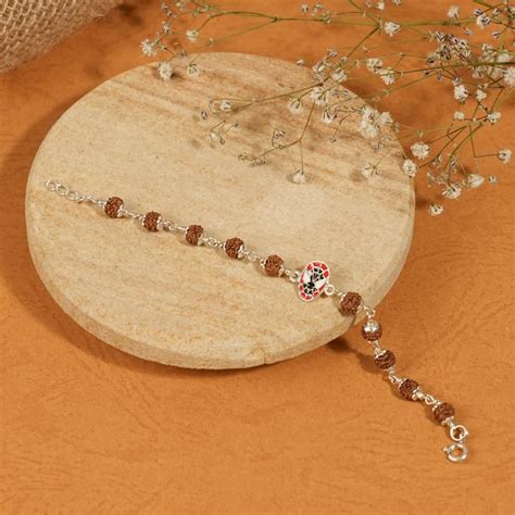 Rudraksha Silver Bracelet with Spiderman Single Line for Kids – Prinjal ...