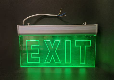 Fire Emergency Exit Sign, LED Exit Sign, Emergency Safety Light Green ...