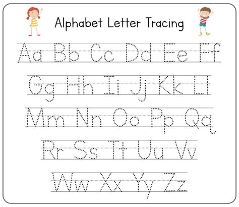 Tracing Alphabet Letters Worksheets for Kids | Ready to Print ...