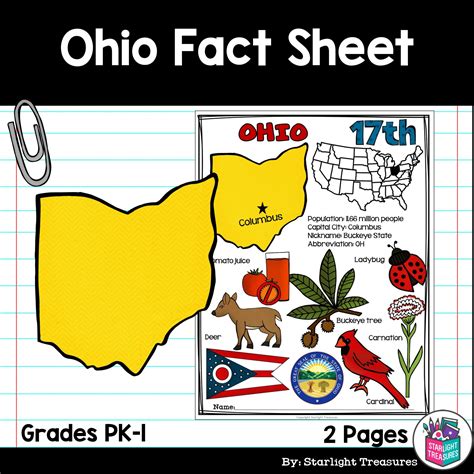 Ohio Fact Sheet for Early Readers - A State Study | Made By Teachers