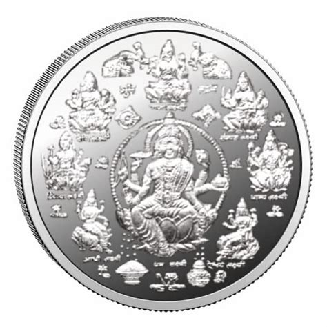 Buy SILVERA 100 Gms Ashta Lakshmi 999.0 Silver Coin Capsule | Precious ...