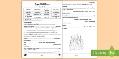 Foundation Phase LS - Worksheet: Cape Wildfire Safety Drill