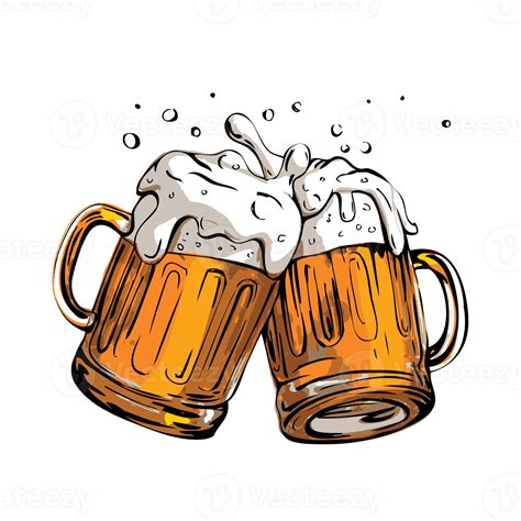 Two beer mugs | Beer drawing, Beer illustration, Beer stickers