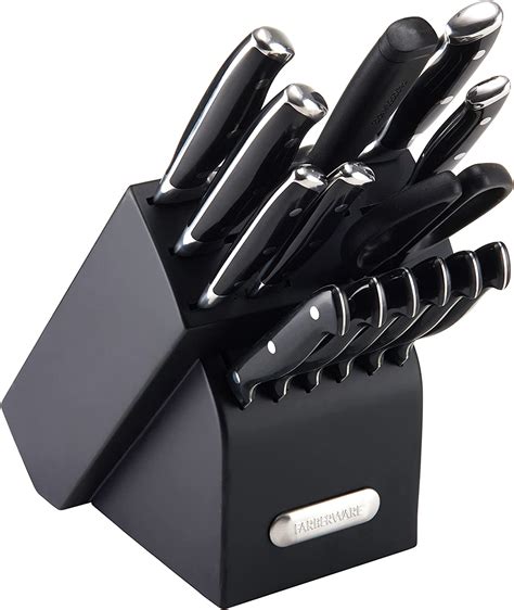 Farberware 22Pc Triple Rivet Stainless Steel Knife Block Set at Edwin ...