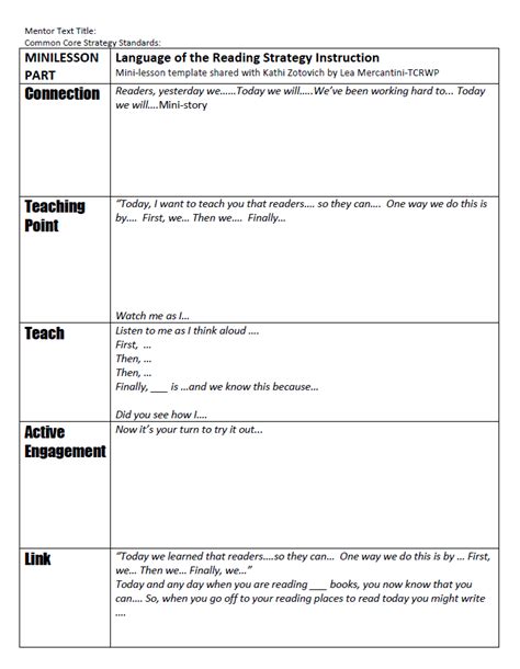 Image result for Mini Lesson Examples