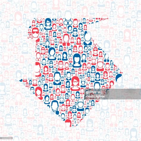 Mineral County Nevada Map With Blue And Red People High-Res Vector ...