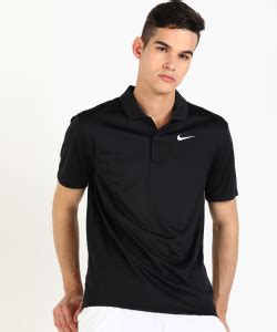 NIKE Solid Men Polo Neck Black T-Shirt - Buy NIKE Solid Men Polo Neck ...