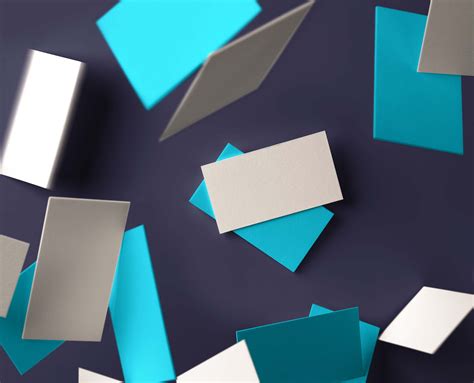 Falling Business Cards Mockup (PSD)