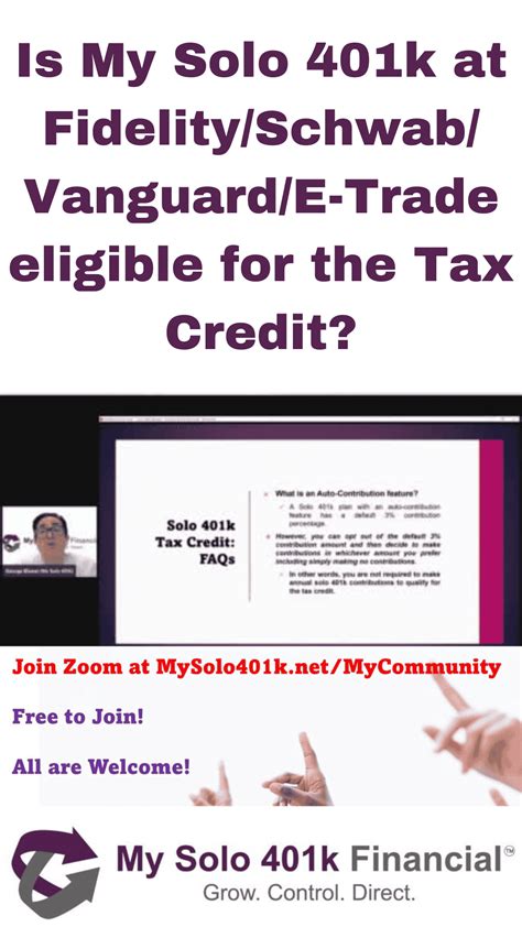 Solo 401k Tax Credit: Why can't I add the auto-enrollment feature to my ...