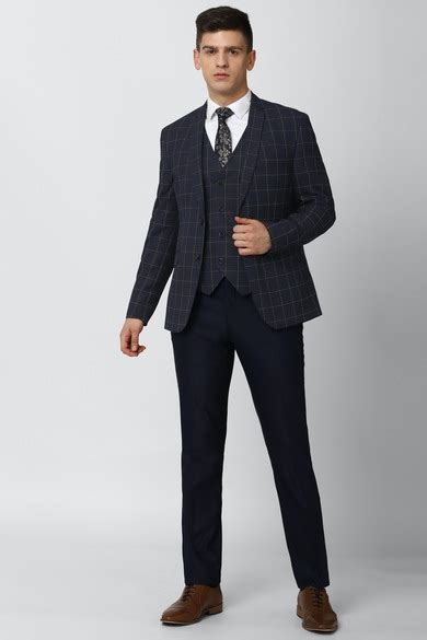 Buy Men Grey Check Super Slim Fit Wedding Three Piece Suit Online ...