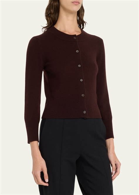 Vince Short Wool 3/4-Sleeve Cardigan - Bergdorf Goodman