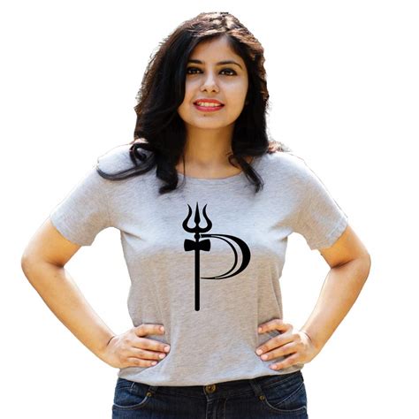 Buy HEYUZE Cotton Girl Women's Half Sleeve Round Neck Initial Letter ...