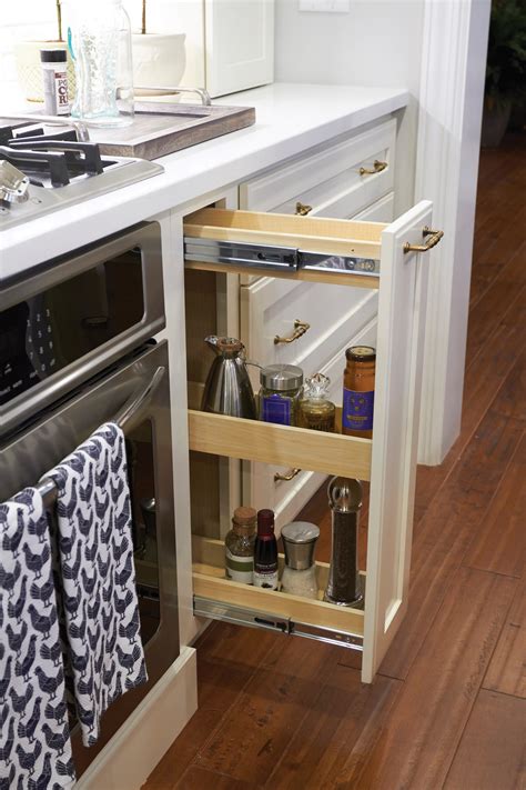 Narrow Pull Out Storage Cabinet - Crystal Cabinets