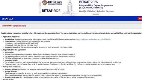 BITS Pilani To Close BITSAT 2026 Applications Tomorrow At 5 PM; Direct ...