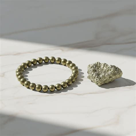 Raw Pyrite Combo (Raw Pyrite bracelet with Raw Pyrite crystal) – Astrostone
