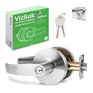 VIZILOK Vandal Resistant Entrance Lever Door Lock - ADA Compliant Heavy ...
