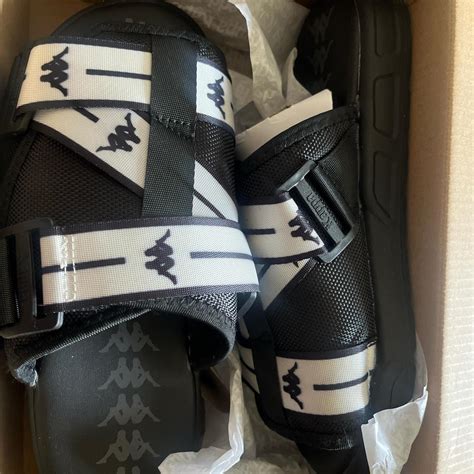 Black Kappa Slides Mens size 7/ Women’s size... - Depop