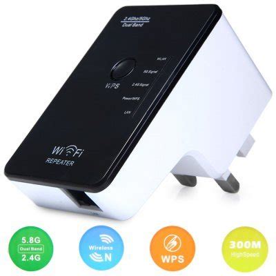 DWR02 Dual Band Repeater 300Mbps 2.4GHz 5GHz Wireless Router with Wall ...