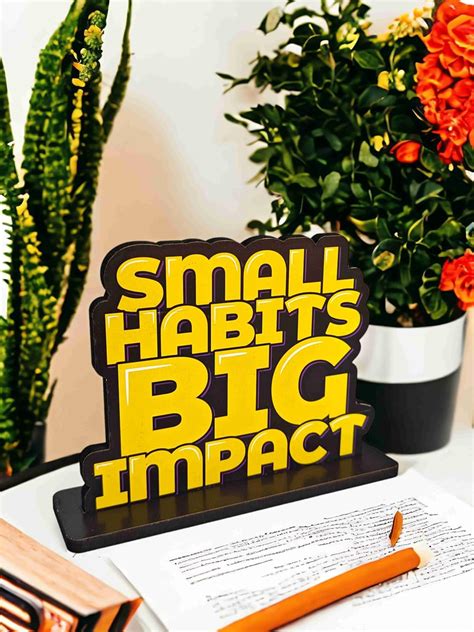 Buy SAF Wooden Idols and Figurine Small Habits Big impacts Motivational ...
