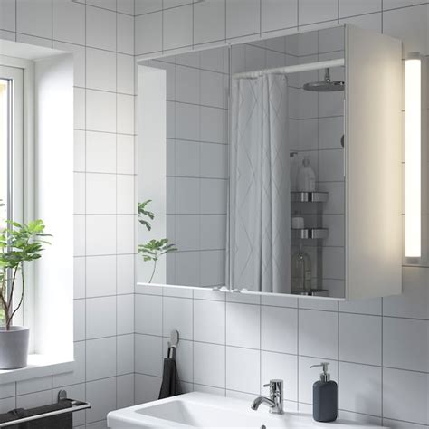 ENHET mirror cabinet with 2 doors, white, 80x32x75 cm (311/2x125/8x291 ...