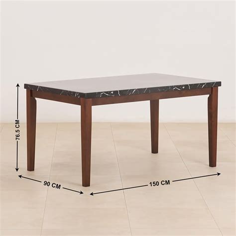 Buy (Refurbished) Jasper Faux Marble Top 6-Seater Dining Table - Black ...