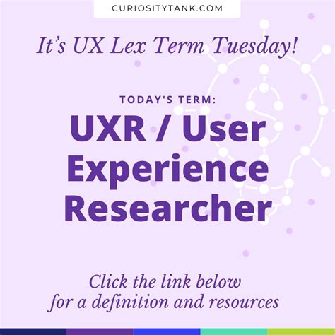 LEARN THE LINGO: Today's UX LEX Term is: User Experience Researcher ...
