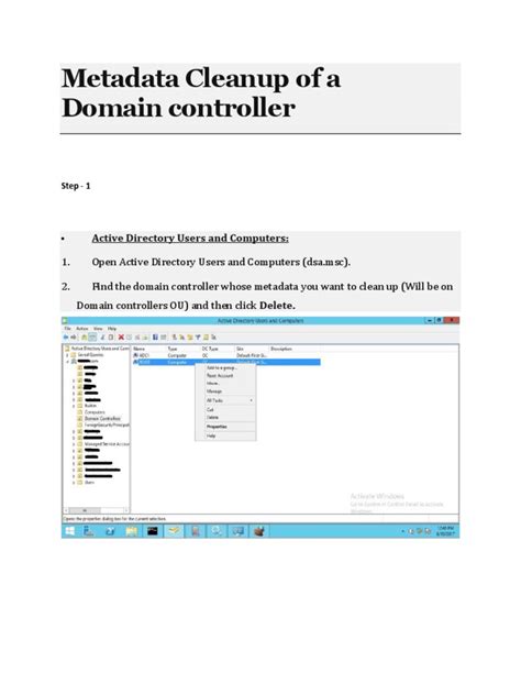 Image result for Clean Metadata Domain Controller