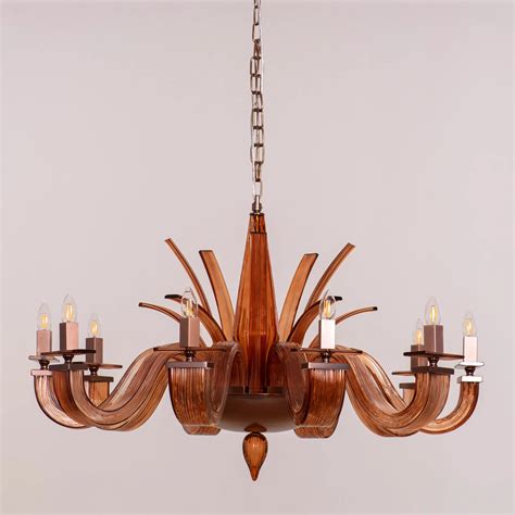 Velvet Haze (Large, Brown) Textured Glass Chandelier – The Jhoomar Store
