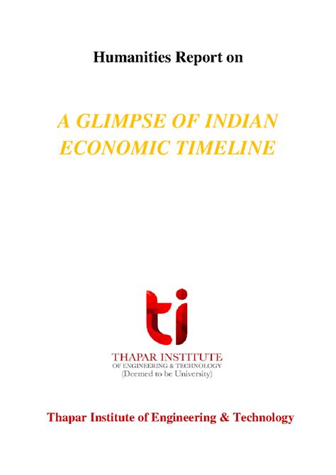 Humanities Indian Economic Timeline - Humanities Report on A GLIMPSE OF ...