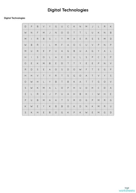 Digital Technology Worksheet 的图像结果