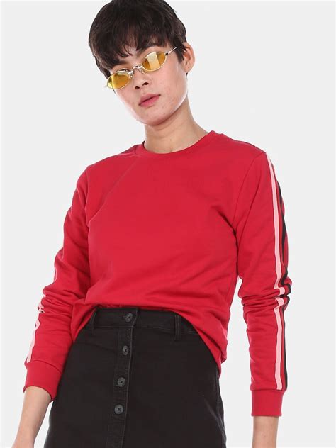 Buy U.S. Polo Assn. Women Red Pure Cotton Sweatshirt - Sweatshirts for ...