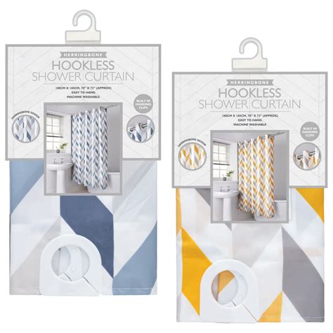 Hookless Print Shower Curtain - Blue | Shower Curtains | B&M Stores