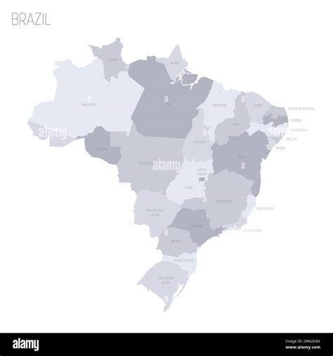 Brazil political map of administrative divisions - Federative units of Brazil. Grey vector map ...