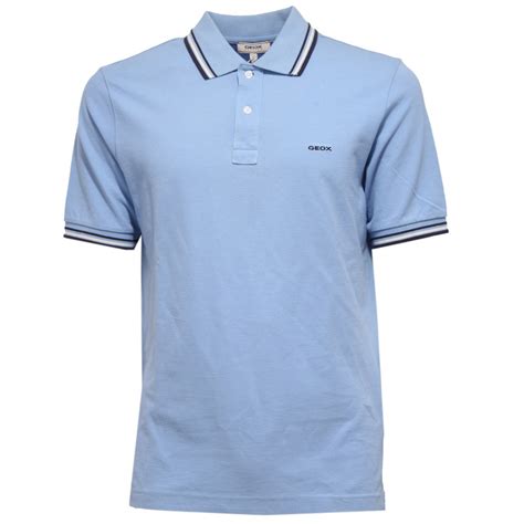 8181K polo uomo GEOX RESPIRA blue garment dyed polo t-shirt man