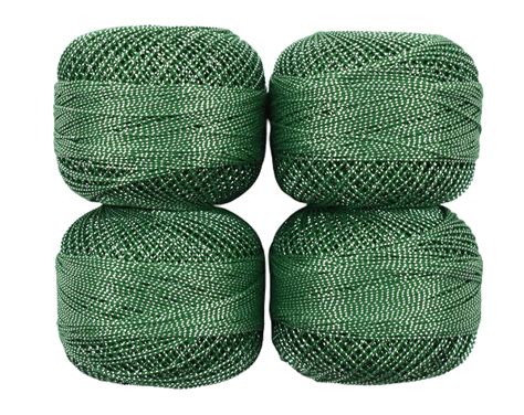 HUNNY- BUNCH® Premium Metallic Cotton Crochet Mercerised Shining Thread ...
