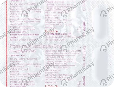 Emprogest 400 MG Oral/Vaginal/Rectal Capsule (10): Uses, Side Effects ...
