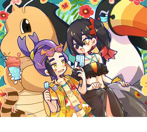 Safebooru - 1boy 1girl alternate costume bag bikini black bikini black ...