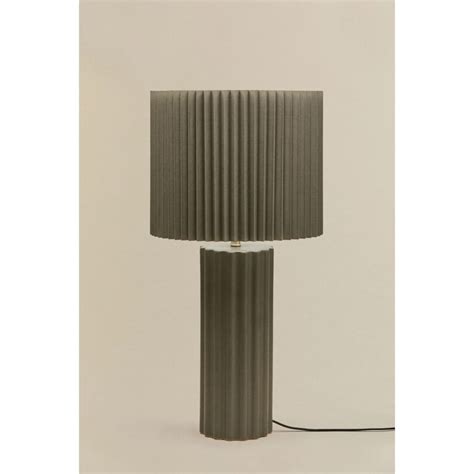 Lampa stołowa z ceramiki i tkaniny Marvila 60 cm wojskowa zieleń | home&you