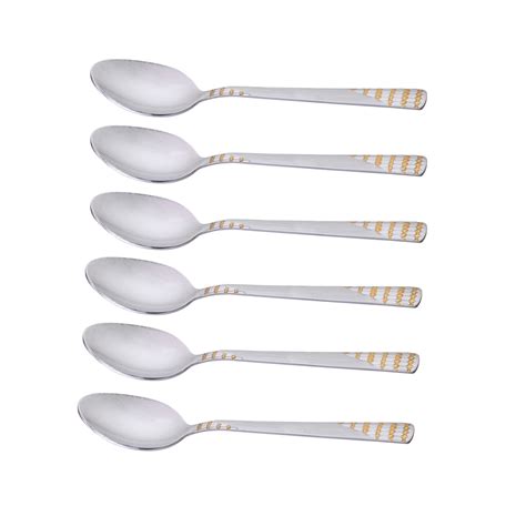 Arias by Lara Dutta Honey Comb Stainless Steel Baby Spoon Set of 6 ...