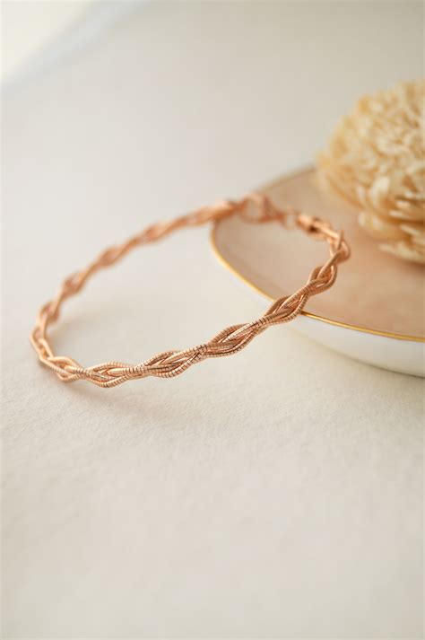 Buy Twisting Shimmer Rose Gold Plated Sterling Silver Flexible Bracelet ...