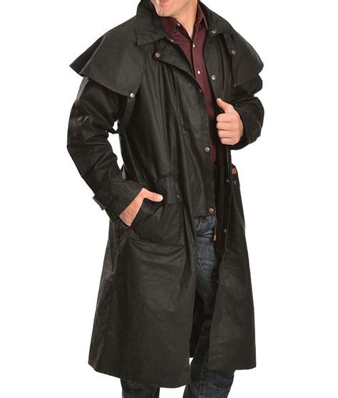 Men's Low Ride Cowboy Black Duster - Jackets Expert