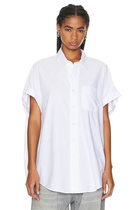 R13 Sleeveless Boxy Button-up Shirt in White | FWRD